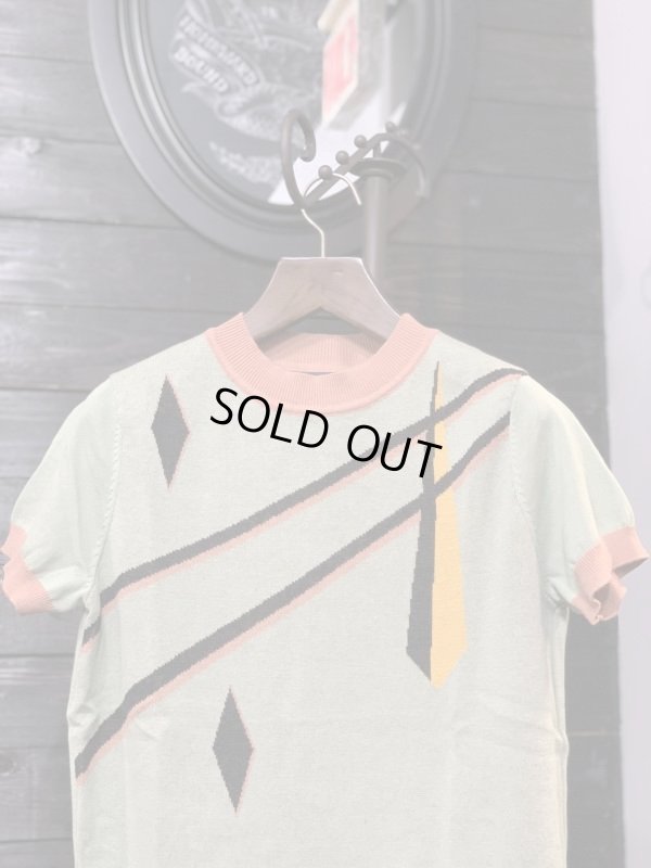 画像6: COLLECTIF / SCOTT ART DECO MINT KNITTED TOP
