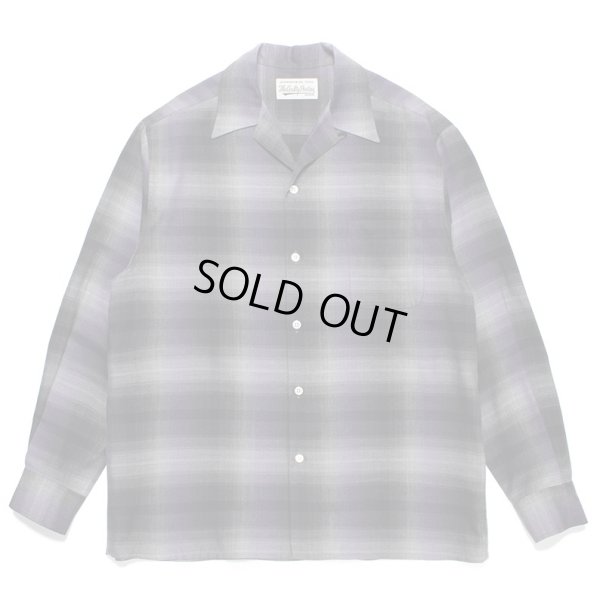 画像1: WACKO MARIA / OMBRE CHECK OPEN COLLAR SHIRT L/S ( TYPE-2 ) PURPLE