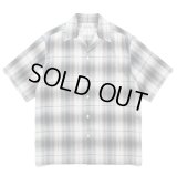 WACKO MARIA / OMBRE CHECK OPEN COLLAR SHIRT S/S ( TYPE-2 )(WHITE)