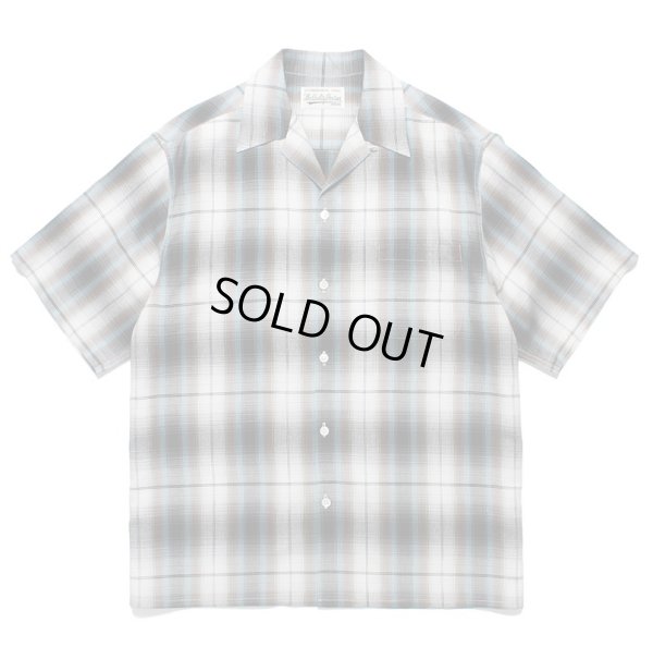 画像1: WACKO MARIA / OMBRE CHECK OPEN COLLAR SHIRT S/S ( TYPE-2 )(WHITE)