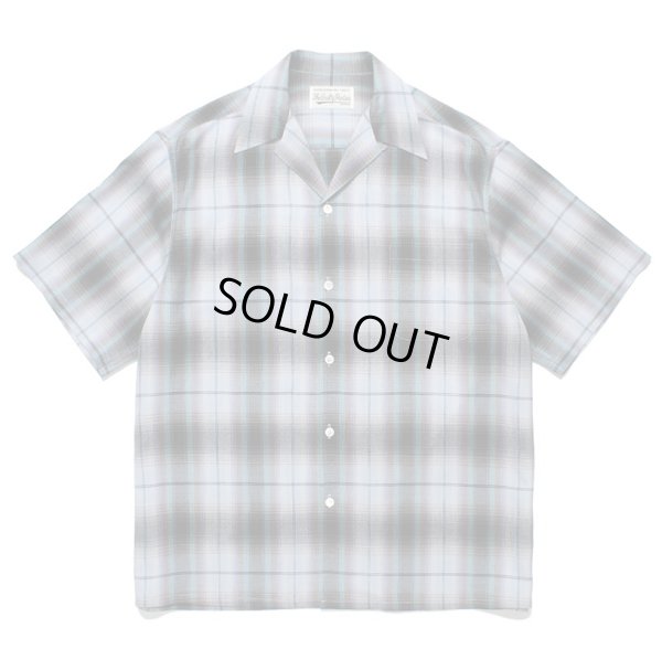 画像1: WACKO MARIA / OMBRE CHECK OPEN COLLAR SHIRT S/S ( TYPE-2 )(BLUE)