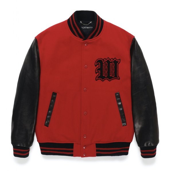 画像1: WACKO MARIA / LEATHER VARSITY JACKET