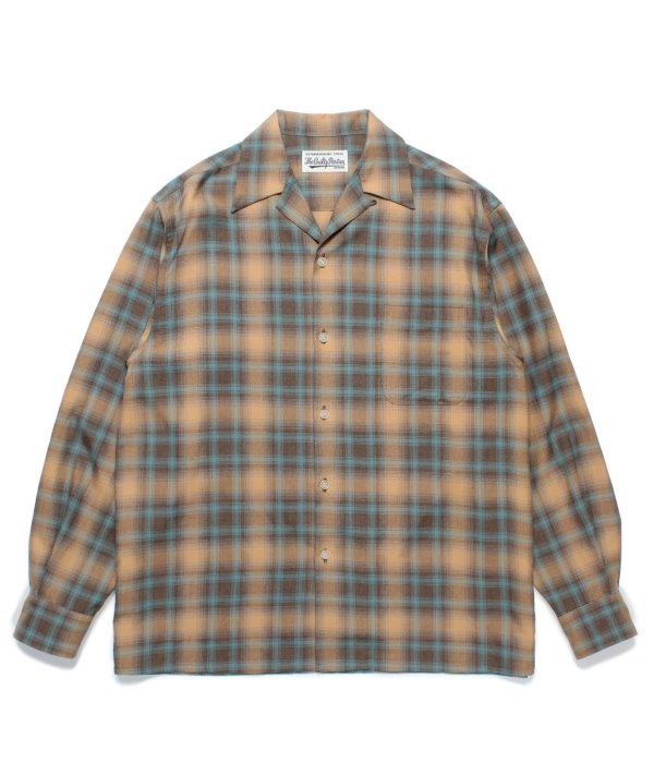 画像1: WACKO MARIA / OMBRE CHECK OPEN COLLAR SHIRT L/S ( TYPE-2 )