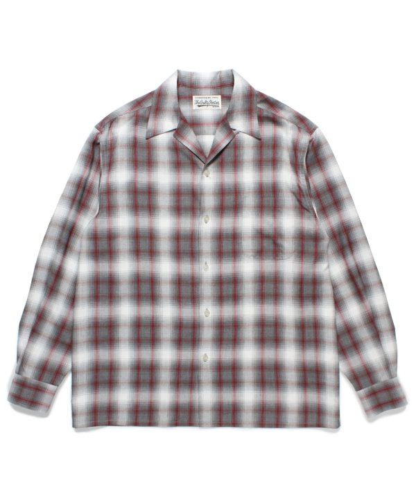 画像1: WACKO MARIA / OMBRE CHECK OPEN COLLAR SHIRT L/S ( TYPE-2 )