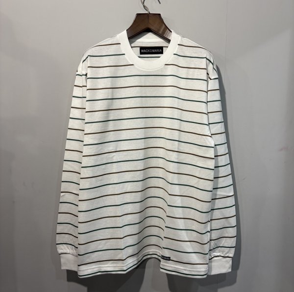 画像1: WACKO MARIA /  STRIPED CREW NECK LONG SLEEVE T-SHIRT