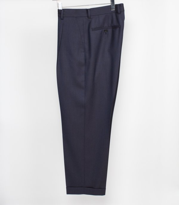 画像1: WACKO MARIA /  DORMEUIL / GLITTER PLEATED TROUSERS (TYPE-2)(NAVY)