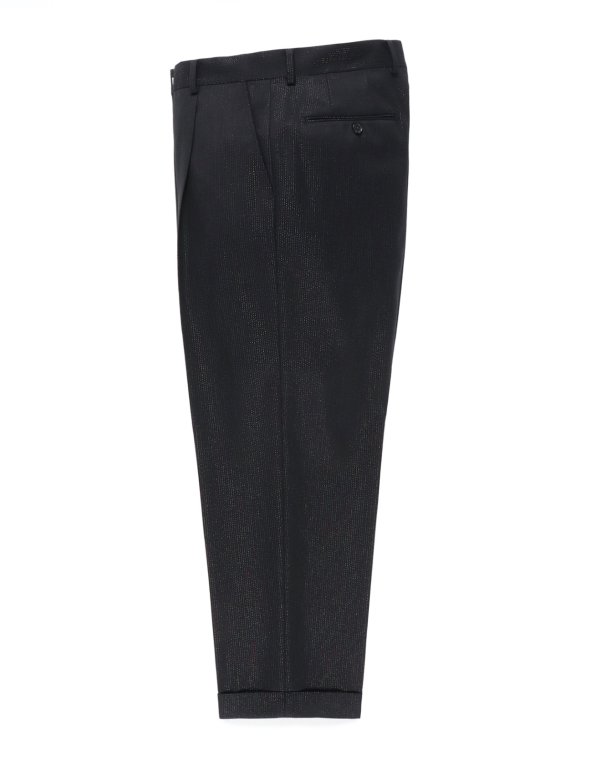 画像1: WACKO MARIA /  DORMEUIL / GLITTER PLEATED TROUSERS (TYPE-2)(BLACK)