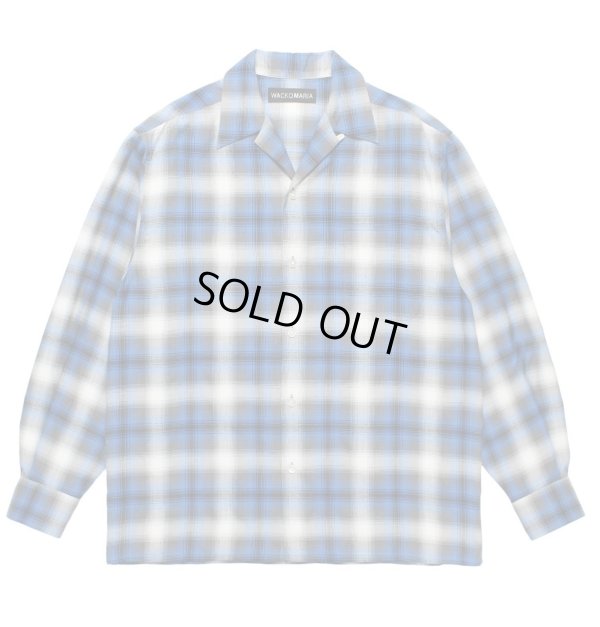 画像1: WACKO MARIA / OMBRE CHECK OPEN COLLAR SHIRT