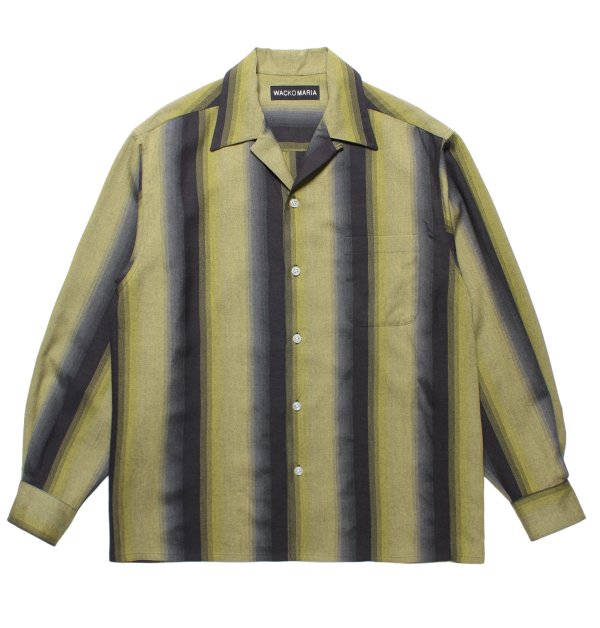 画像1: WACKO MARIA / OMBRE STRIPE OPEN COLLAR SHIRT