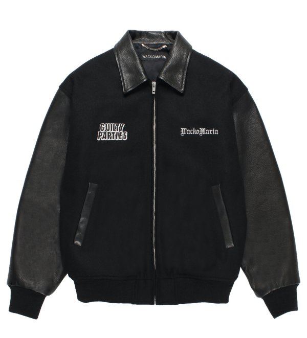画像1: WACKO MARIA / LEATHER VARSITY JACKET