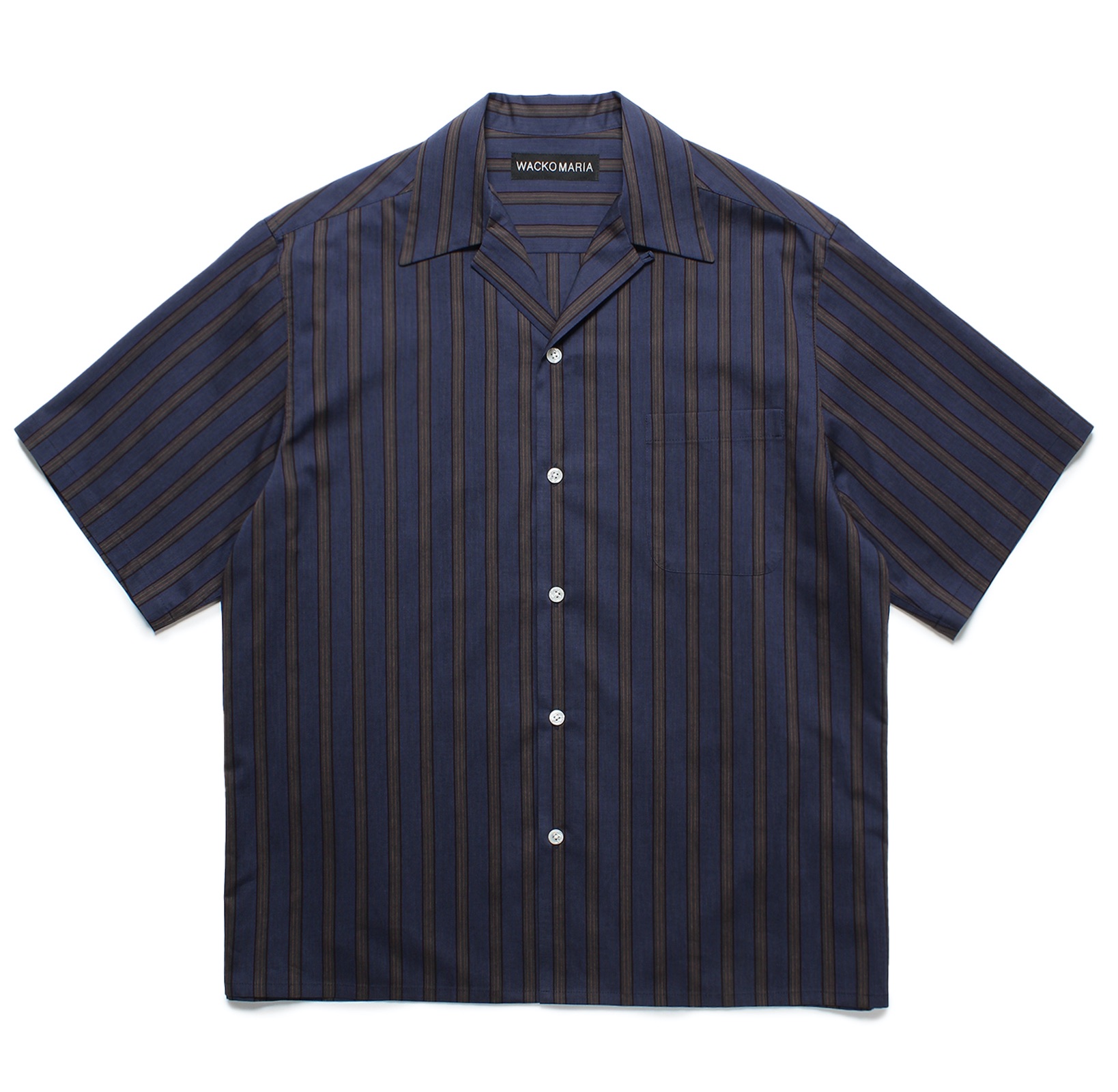 WACKO MARIA / STRIPED OPEN COLLAR SHIRT
