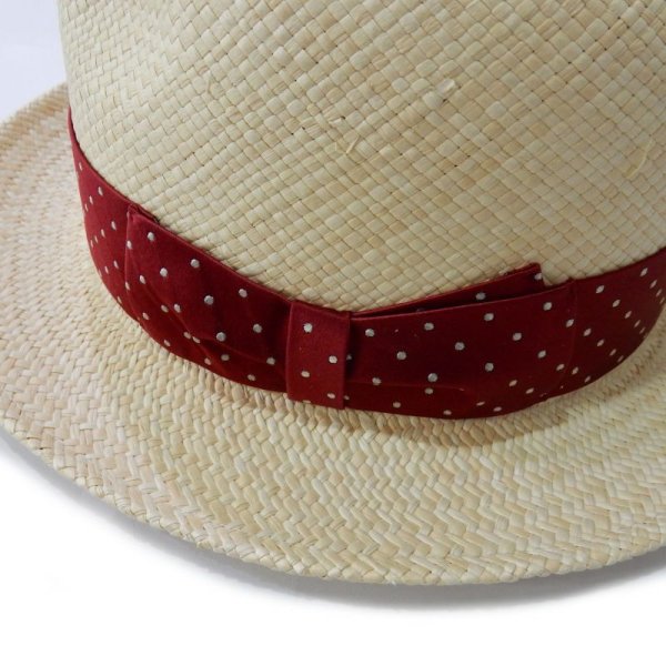 画像2: WACKO MARIA PANAMA HAT NATURE 01 (RED DOTS) (2)