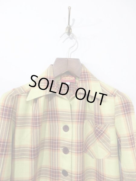 画像2: LADIES / Freddies of Pinewood Lime Plaid Shirt (2)
