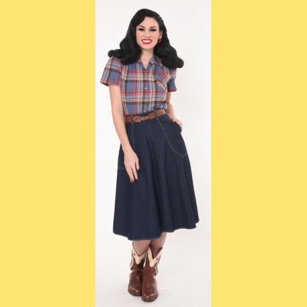 画像4: Freddies of Pinewood / Blue Denim Jeans Skirt (4)