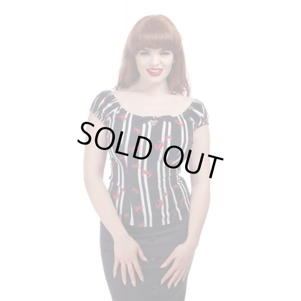 画像3: COLLECTIF / MAINLINE LORENA CRABS AND STRIPES TOP (3)