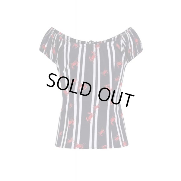 画像2: COLLECTIF / MAINLINE LORENA CRABS AND STRIPES TOP (2)