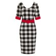 画像1: COLLECTIF / JUNE GINGHAM PENCIL DRESS (1)