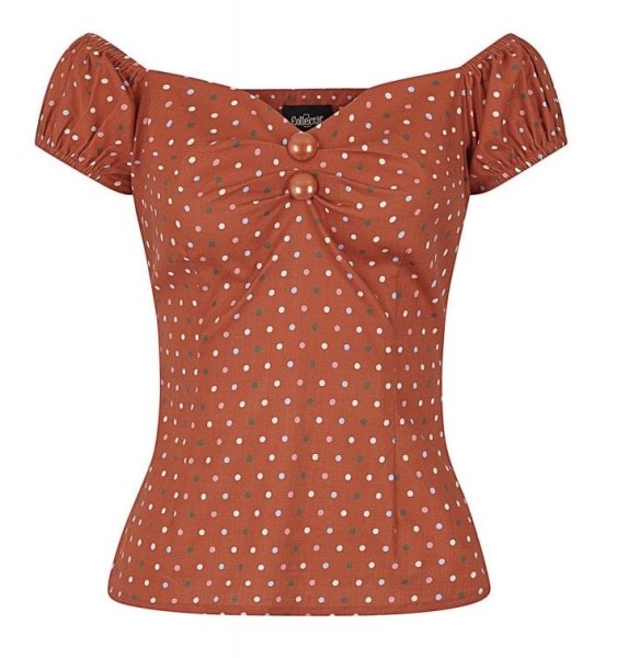 画像1: COLLECTIF / DOLORES POLKA DOT TOP (1)