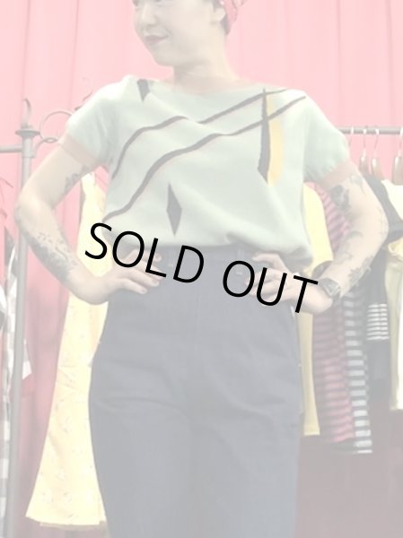 画像7: COLLECTIF / SCOTT ART DECO MINT KNITTED TOP (7)