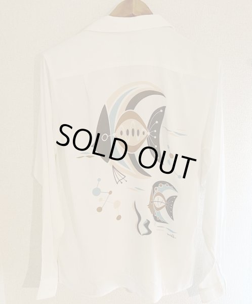 画像2: Mookie Sato / Back panel Hawaiian shirts "Atomic Fish" (2)