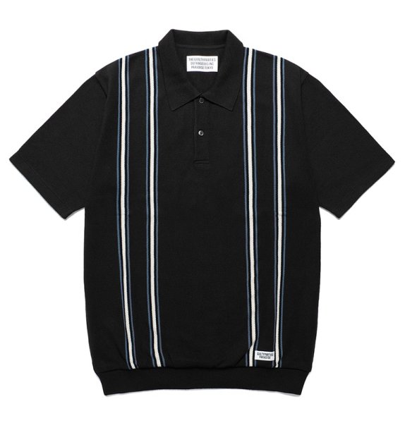 画像1: WACKO MARIA /  STRIPED JACQUARD KNIT POLO SHIRT (1)