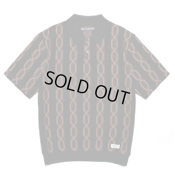 画像1: WACKO MARIA / STRIPED JACQUARD SUMMER KNIT POLO SHIRT (1)