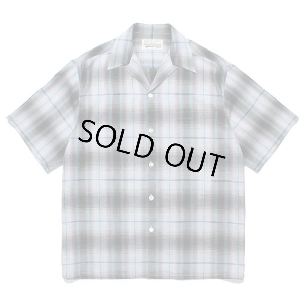 画像1: WACKO MARIA / OMBRE CHECK OPEN COLLAR SHIRT S/S ( TYPE-2 )(BLUE) (1)