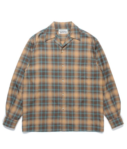 画像1: WACKO MARIA / OMBRE CHECK OPEN COLLAR SHIRT L/S ( TYPE-2 ) (1)