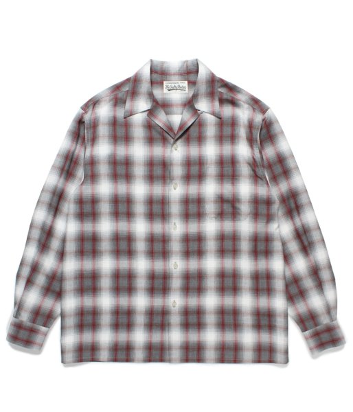 画像1: WACKO MARIA / OMBRE CHECK OPEN COLLAR SHIRT L/S ( TYPE-2 ) (1)