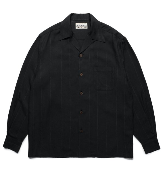 画像1: WACKO MARIA / KASURI STRIPED OPEN COLLAR SHIRT (1)