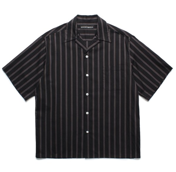 画像1: WACKO MARIA / STRIPED OPEN COLLAR SHIRT (1)