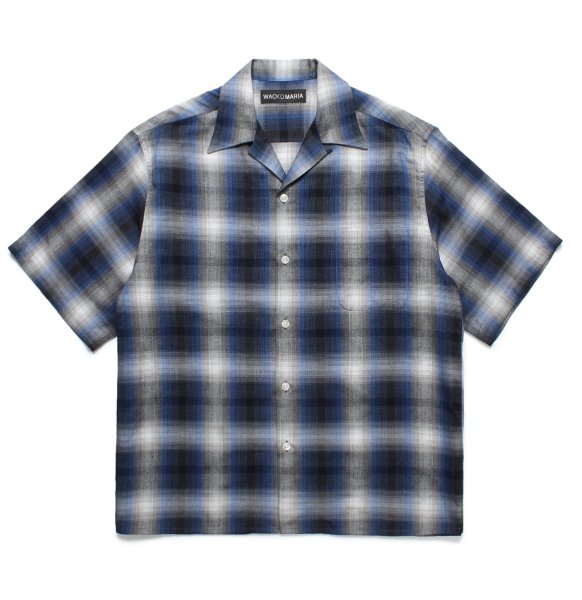 画像1: WACKO MARIA / CHECK OPEN COLLAR SHIRT (1)