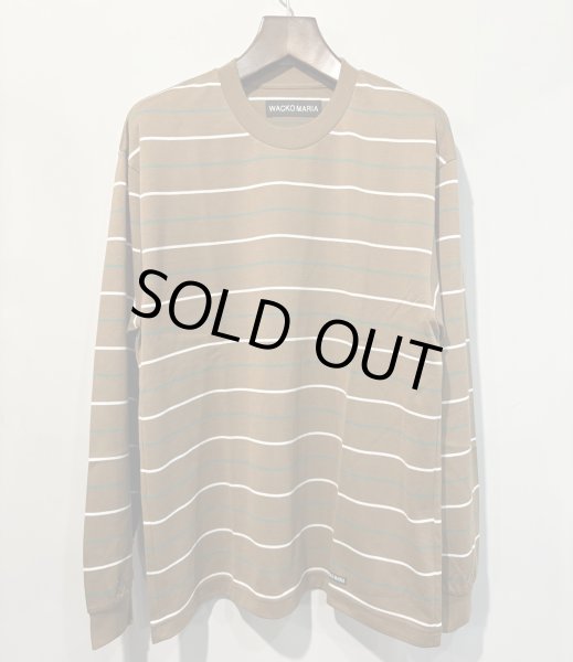 画像1: WACKO MARIA /  STRIPED CREW NECK LONG SLEEVE T-SHIRT (1)