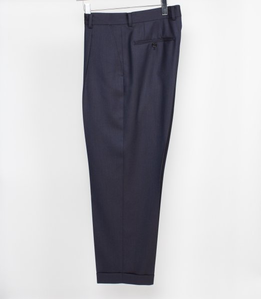 画像1: WACKO MARIA /  DORMEUIL / GLITTER PLEATED TROUSERS (TYPE-2)(NAVY) (1)
