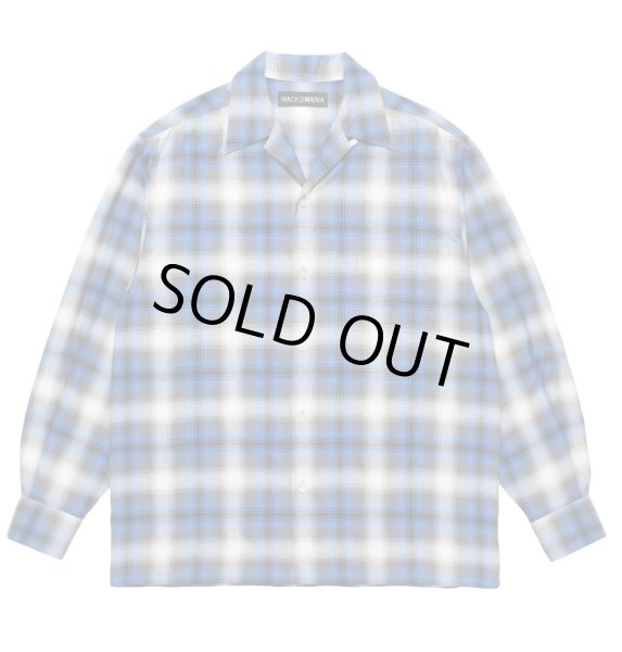 画像1: WACKO MARIA / OMBRE CHECK OPEN COLLAR SHIRT (1)
