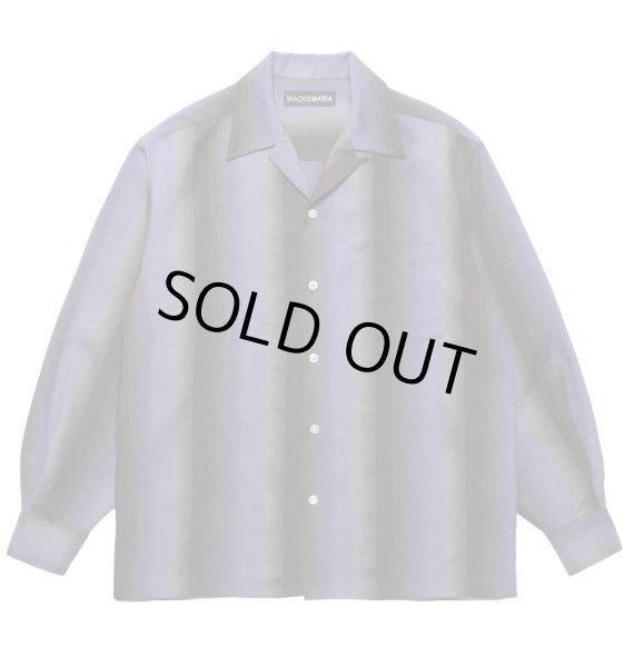 画像1: WACKO MARIA / OMBRE STRIPE OPEN COLLAR SHIRT (1)