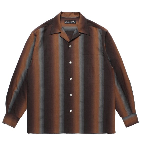 画像1: WACKO MARIA / OMBRE STRIPE OPEN COLLAR SHIRT (1)