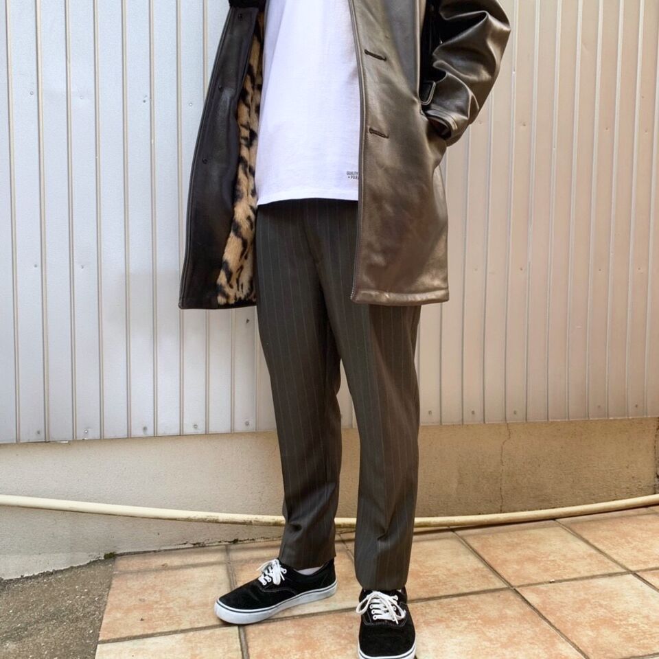 WACKO MARIA ワコマリア PLEATED TROUSERS ストライプ-