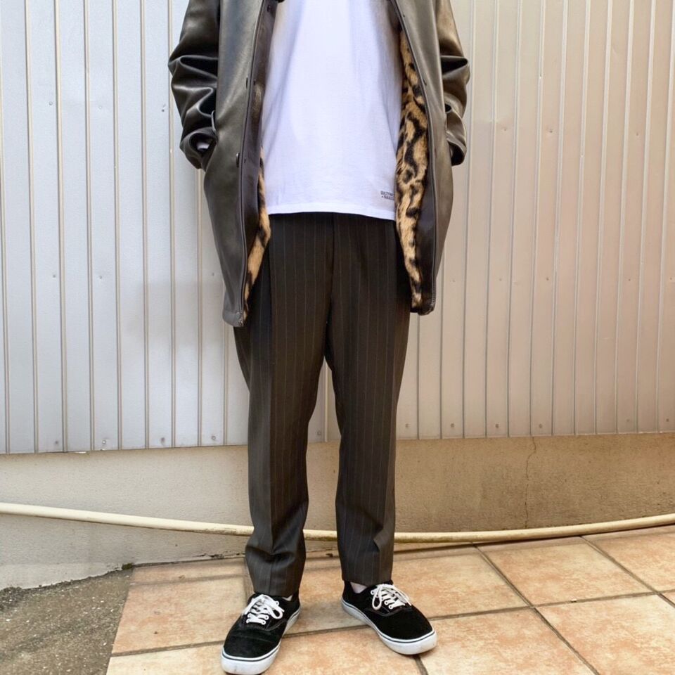 WACKO MARIA PLEATED TROUSERS ゴールドラメ L-