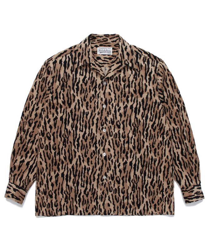 WACKO MARIA / LEOPARD CORDUROY OPEN COLLAR SHIRT (BROWN) 21FW-WMS