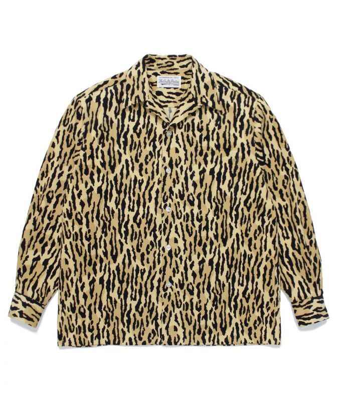 WACKO MARIA / LEOPARD CORDUROY OPEN COLLAR SHIRT (YELLOW) 21FW-WMS