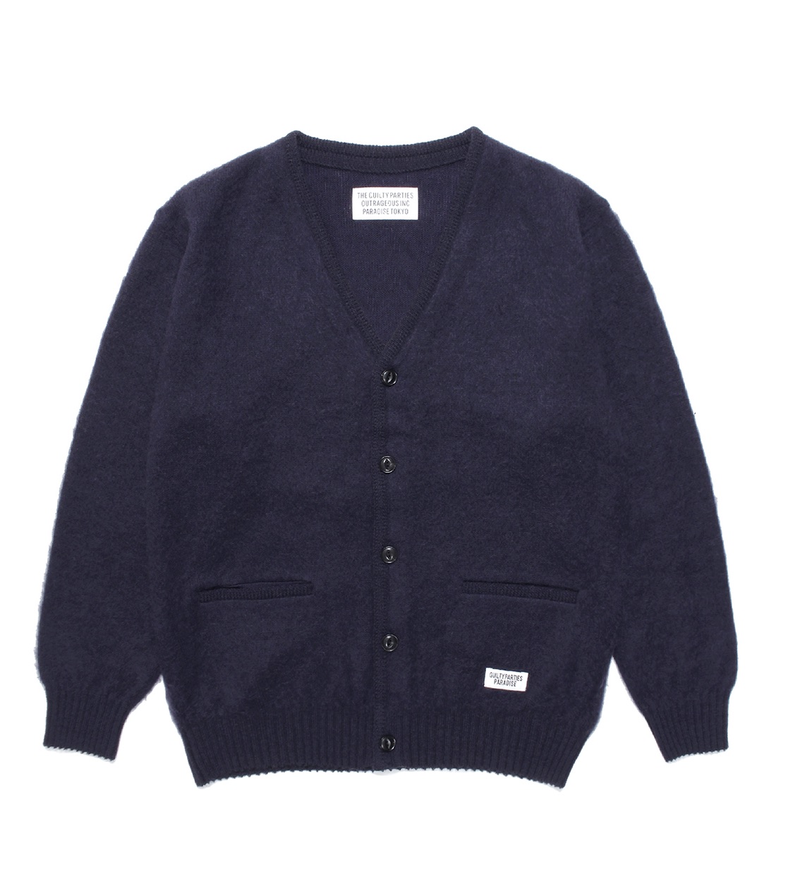 WACKOMARIA MOHAIR CARDIGAN TYPE-1 NAVY-eastgate.mk