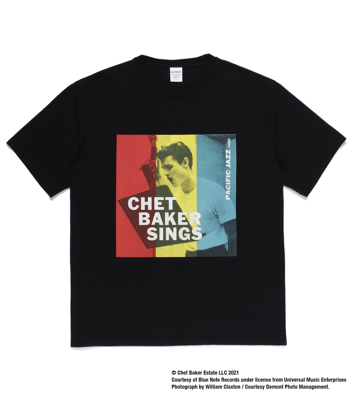 WACKO MARIA / CHET BAKER / WASHED HEAVY WEIGHT CREW NECK T-SHIRT