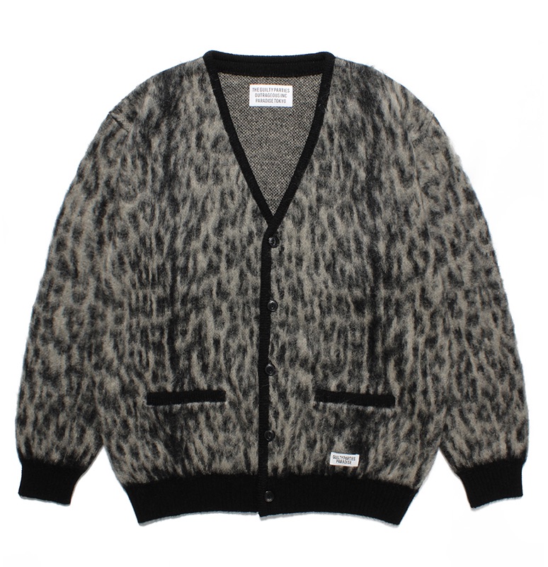 WACKO MARIA / LEOPARD MOHAIR CARDIGAN (GRAY) 23SS-WMK-KN08 通販