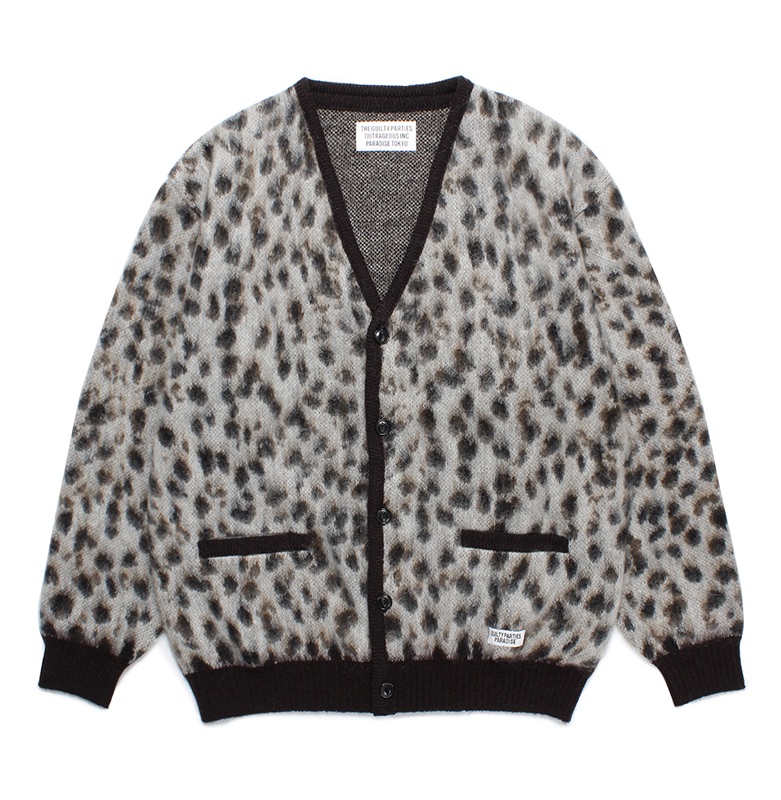 WACKO MARIA / LEOPARD MOHAIR KNIT JACQUARD CARDIGAN 23FW-WMK-KN13