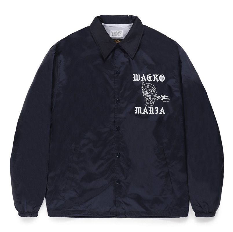 カラーBLACK24ss ワコマリア　56 TATTOO STUDIO COACH JACKET